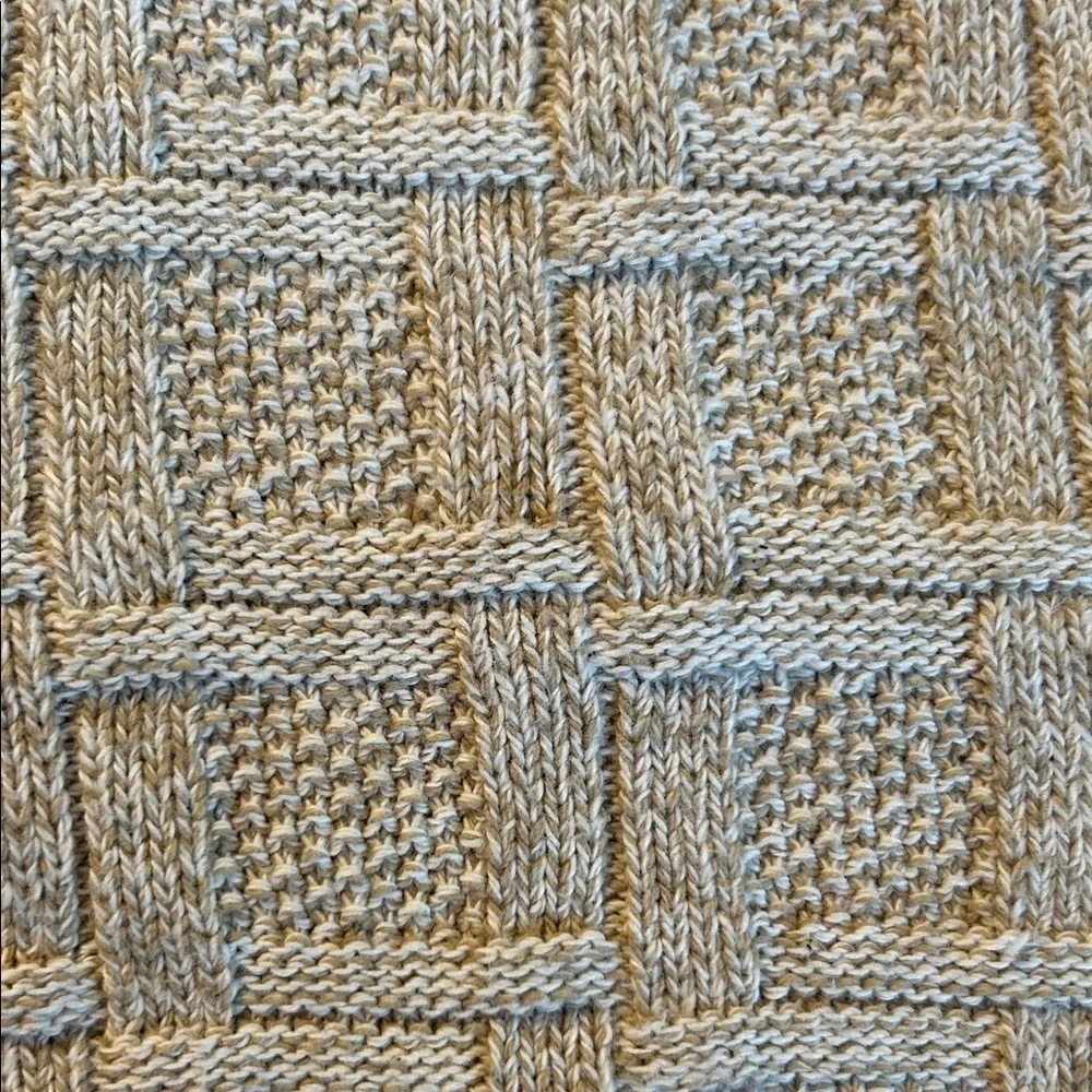 Bill Blass Vintage Textured Knit Cotton Sweater Cream Grandpa Core Size L